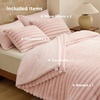 image:imageBedsure Gentlesoft 2in1 Oversized King Comforter Set and Detachable Fluffy Blanket Beige Bedding Set for All Season Use Detachable Design for Space Saving Includes 2 Pillow Shams 2 Pillowcases06  Pink