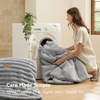 image:imageBedsure Gentlesoft 2in1 Oversized King Comforter Set and Detachable Fluffy Blanket Beige Bedding Set for All Season Use Detachable Design for Space Saving Includes 2 Pillow Shams 2 Pillowcases07  Grey