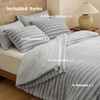 image:imageBedsure Gentlesoft 2in1 Oversized King Comforter Set and Detachable Fluffy Blanket Beige Bedding Set for All Season Use Detachable Design for Space Saving Includes 2 Pillow Shams 2 Pillowcases07  Grey