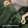 image:imageBedsure Gentlesoft 2in1 Oversized King Comforter Set and Detachable Fluffy Blanket Beige Bedding Set for All Season Use Detachable Design for Space Saving Includes 2 Pillow Shams 2 Pillowcases03  Olive Green