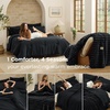 image:imageBedsure Gentlesoft 2in1 Oversized King Comforter Set and Detachable Fluffy Blanket Beige Bedding Set for All Season Use Detachable Design for Space Saving Includes 2 Pillow Shams 2 Pillowcases04  Black