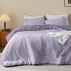 image:imageBedsure King Comforter Set Dark Green Soft Prewashed Bedding for All Seasons 3 Pieces GentleSoft Bed Set 1 Lightweight Comforter 104x90 and 2 Pillowcases 20x3632  Grayish PurpleLavender
