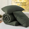 image:imageBedsure King Comforter Set Dark Green Soft Prewashed Bedding for All Seasons 3 Pieces GentleSoft Bed Set 1 Lightweight Comforter 104x90 and 2 Pillowcases 20x3603  Dark Green