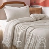 image:imageBedsure King Comforter Set Dark Green Soft Prewashed Bedding for All Seasons 3 Pieces GentleSoft Bed Set 1 Lightweight Comforter 104x90 and 2 Pillowcases 20x3601  Beige