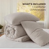 image:imageBedsure King Comforter Set Dark Green Soft Prewashed Bedding for All Seasons 3 Pieces GentleSoft Bed Set 1 Lightweight Comforter 104x90 and 2 Pillowcases 20x3624  Linen
