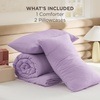 image:imageBedsure King Comforter Set Dark Green Soft Prewashed Bedding for All Seasons 3 Pieces GentleSoft Bed Set 1 Lightweight Comforter 104x90 and 2 Pillowcases 20x3617  Lavendar