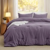 image:imageBedsure King Comforter Set Dark Green Soft Prewashed Bedding for All Seasons 3 Pieces GentleSoft Bed Set 1 Lightweight Comforter 104x90 and 2 Pillowcases 20x3610  Grayish Purple