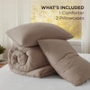 image:imageBedsure King Comforter Set Dark Green Soft Prewashed Bedding for All Seasons 3 Pieces GentleSoft Bed Set 1 Lightweight Comforter 104x90 and 2 Pillowcases 20x3621  Brown