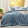 image:imageBedsure King Comforter Set Dark Green Soft Prewashed Bedding for All Seasons 3 Pieces GentleSoft Bed Set 1 Lightweight Comforter 104x90 and 2 Pillowcases 20x3607  Dusty Blue