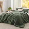 image:imageBedsure King Comforter Set Dark Green Soft Prewashed Bedding for All Seasons 3 Pieces GentleSoft Bed Set 1 Lightweight Comforter 104x90 and 2 Pillowcases 20x3603  Dark Green