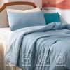 image:imageBedsure King Comforter Set Dark Green Soft Prewashed Bedding for All Seasons 3 Pieces GentleSoft Bed Set 1 Lightweight Comforter 104x90 and 2 Pillowcases 20x3633  Mineral BlueSky