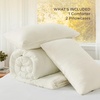image:imageBedsure King Comforter Set Dark Green Soft Prewashed Bedding for All Seasons 3 Pieces GentleSoft Bed Set 1 Lightweight Comforter 104x90 and 2 Pillowcases 20x3618  Ivory