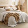 image:imageBedsure King Comforter Set Dark Green Soft Prewashed Bedding for All Seasons 3 Pieces GentleSoft Bed Set 1 Lightweight Comforter 104x90 and 2 Pillowcases 20x3601  Beige