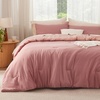 image:imageBedsure King Comforter Set Dark Green Soft Prewashed Bedding for All Seasons 3 Pieces GentleSoft Bed Set 1 Lightweight Comforter 104x90 and 2 Pillowcases 20x3635  Pink ClayPink