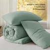 image:imageBedsure King Comforter Set Dark Green Soft Prewashed Bedding for All Seasons 3 Pieces GentleSoft Bed Set 1 Lightweight Comforter 104x90 and 2 Pillowcases 20x3619  Sage Green
