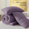 image:imageBedsure King Comforter Set Dark Green Soft Prewashed Bedding for All Seasons 3 Pieces GentleSoft Bed Set 1 Lightweight Comforter 104x90 and 2 Pillowcases 20x3610  Grayish Purple