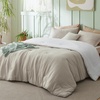 image:imageBedsure King Comforter Set Dark Green Soft Prewashed Bedding for All Seasons 3 Pieces GentleSoft Bed Set 1 Lightweight Comforter 104x90 and 2 Pillowcases 20x3629  BeigeWhite