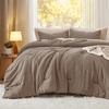 image:imageBedsure King Comforter Set Dark Green Soft Prewashed Bedding for All Seasons 3 Pieces GentleSoft Bed Set 1 Lightweight Comforter 104x90 and 2 Pillowcases 20x3621  Brown