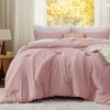 image:imageBedsure King Comforter Set Dark Green Soft Prewashed Bedding for All Seasons 3 Pieces GentleSoft Bed Set 1 Lightweight Comforter 104x90 and 2 Pillowcases 20x3614  Pink