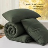 image:imageBedsure King Comforter Set Dark Green Soft Prewashed Bedding for All Seasons 3 Pieces GentleSoft Bed Set 1 Lightweight Comforter 104x90 and 2 Pillowcases 20x3603  Dark Green