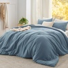 image:imageBedsure King Comforter Set Dark Green Soft Prewashed Bedding for All Seasons 3 Pieces GentleSoft Bed Set 1 Lightweight Comforter 104x90 and 2 Pillowcases 20x3607  Dusty Blue