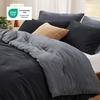 image:imageBedsure King Comforter Set Dark Green Soft Prewashed Bedding for All Seasons 3 Pieces GentleSoft Bed Set 1 Lightweight Comforter 104x90 and 2 Pillowcases 20x3637  BlackGrey
