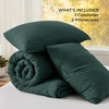 image:imageBedsure King Comforter Set Dark Green Soft Prewashed Bedding for All Seasons 3 Pieces GentleSoft Bed Set 1 Lightweight Comforter 104x90 and 2 Pillowcases 20x3611  Forest Green