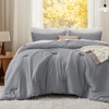 image:imageBedsure King Comforter Set Dark Green Soft Prewashed Bedding for All Seasons 3 Pieces GentleSoft Bed Set 1 Lightweight Comforter 104x90 and 2 Pillowcases 20x3605  Grey