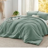 image:imageBedsure King Comforter Set Dark Green Soft Prewashed Bedding for All Seasons 3 Pieces GentleSoft Bed Set 1 Lightweight Comforter 104x90 and 2 Pillowcases 20x3619  Sage Green