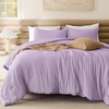 image:imageBedsure King Comforter Set Dark Green Soft Prewashed Bedding for All Seasons 3 Pieces GentleSoft Bed Set 1 Lightweight Comforter 104x90 and 2 Pillowcases 20x3617  Lavendar