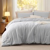image:imageBedsure King Comforter Set Dark Green Soft Prewashed Bedding for All Seasons 3 Pieces GentleSoft Bed Set 1 Lightweight Comforter 104x90 and 2 Pillowcases 20x3612  Light Grey