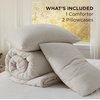 image:imageBedsure King Comforter Set Dark Green Soft Prewashed Bedding for All Seasons 3 Pieces GentleSoft Bed Set 1 Lightweight Comforter 104x90 and 2 Pillowcases 20x3601  Beige