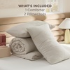 image:imageBedsure King Comforter Set Dark Green Soft Prewashed Bedding for All Seasons 3 Pieces GentleSoft Bed Set 1 Lightweight Comforter 104x90 and 2 Pillowcases 20x3601  Beige