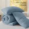 image:imageBedsure King Comforter Set Dark Green Soft Prewashed Bedding for All Seasons 3 Pieces GentleSoft Bed Set 1 Lightweight Comforter 104x90 and 2 Pillowcases 20x3607  Dusty Blue