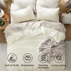 image:imageBedsure King Comforter Set Dark Green Soft Prewashed Bedding for All Seasons 3 Pieces GentleSoft Bed Set 1 Lightweight Comforter 104x90 and 2 Pillowcases 20x3618  Ivory