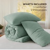 image:imageBedsure King Comforter Set Dark Green Soft Prewashed Bedding for All Seasons 3 Pieces GentleSoft Bed Set 1 Lightweight Comforter 104x90 and 2 Pillowcases 20x3619  Sage Green