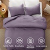 image:imageBedsure King Comforter Set Dark Green Soft Prewashed Bedding for All Seasons 3 Pieces GentleSoft Bed Set 1 Lightweight Comforter 104x90 and 2 Pillowcases 20x3610  Grayish Purple