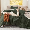image:imageBedsure King Comforter Set Dark Green Soft Prewashed Bedding for All Seasons 3 Pieces GentleSoft Bed Set 1 Lightweight Comforter 104x90 and 2 Pillowcases 20x3603  Dark Green