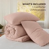 image:imageBedsure King Comforter Set Dark Green Soft Prewashed Bedding for All Seasons 3 Pieces GentleSoft Bed Set 1 Lightweight Comforter 104x90 and 2 Pillowcases 20x3613  Light Pink