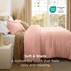 image:imageBedsure King Comforter Set Dark Green Soft Prewashed Bedding for All Seasons 3 Pieces GentleSoft Bed Set 1 Lightweight Comforter 104x90 and 2 Pillowcases 20x3615  Blush Pink