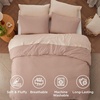 image:imageBedsure King Comforter Set Dark Green Soft Prewashed Bedding for All Seasons 3 Pieces GentleSoft Bed Set 1 Lightweight Comforter 104x90 and 2 Pillowcases 20x3613  Light Pink