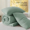 image:imageBedsure King Comforter Set Dark Green Soft Prewashed Bedding for All Seasons 3 Pieces GentleSoft Bed Set 1 Lightweight Comforter 104x90 and 2 Pillowcases 20x3619  Sage Green