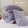 image:imageBedsure King Comforter Set Dark Green Soft Prewashed Bedding for All Seasons 3 Pieces GentleSoft Bed Set 1 Lightweight Comforter 104x90 and 2 Pillowcases 20x3632  Grayish PurpleLavender