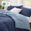 image:imageBedsure King Comforter Set Dark Green Soft Prewashed Bedding for All Seasons 3 Pieces GentleSoft Bed Set 1 Lightweight Comforter 104x90 and 2 Pillowcases 20x3634  NavyBlue