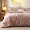 image:imageBedsure King Comforter Set Dark Green Soft Prewashed Bedding for All Seasons 3 Pieces GentleSoft Bed Set 1 Lightweight Comforter 104x90 and 2 Pillowcases 20x3613  Light Pink