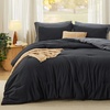 image:imageBedsure King Comforter Set Dark Green Soft Prewashed Bedding for All Seasons 3 Pieces GentleSoft Bed Set 1 Lightweight Comforter 104x90 and 2 Pillowcases 20x3637  BlackGrey