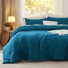 image:imageBedsure King Comforter Set Dark Green Soft Prewashed Bedding for All Seasons 3 Pieces GentleSoft Bed Set 1 Lightweight Comforter 104x90 and 2 Pillowcases 20x3626  Teal
