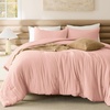 image:imageBedsure King Comforter Set Dark Green Soft Prewashed Bedding for All Seasons 3 Pieces GentleSoft Bed Set 1 Lightweight Comforter 104x90 and 2 Pillowcases 20x3615  Blush Pink