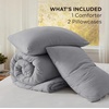 image:imageBedsure King Comforter Set Dark Green Soft Prewashed Bedding for All Seasons 3 Pieces GentleSoft Bed Set 1 Lightweight Comforter 104x90 and 2 Pillowcases 20x3605  Grey