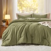 image:imageBedsure King Comforter Set Dark Green Soft Prewashed Bedding for All Seasons 3 Pieces GentleSoft Bed Set 1 Lightweight Comforter 104x90 and 2 Pillowcases 20x3625  Olive Green